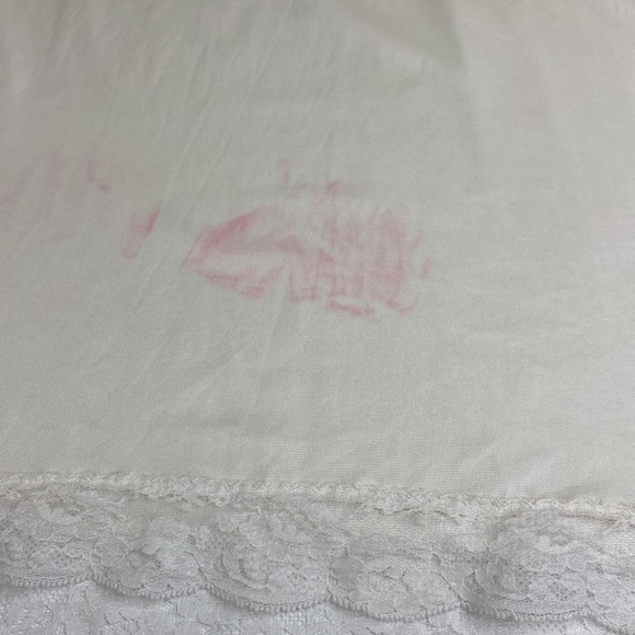 Vintage White Slip Dress with Lace size 14B - Picture 7 of 11